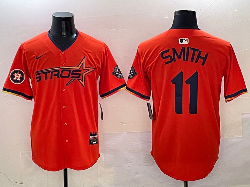 Men Houston Astros #11 Smith Orange three generations Joint Name Nike 2025 MLB Jersey style 9->houston astros->MLB Jersey